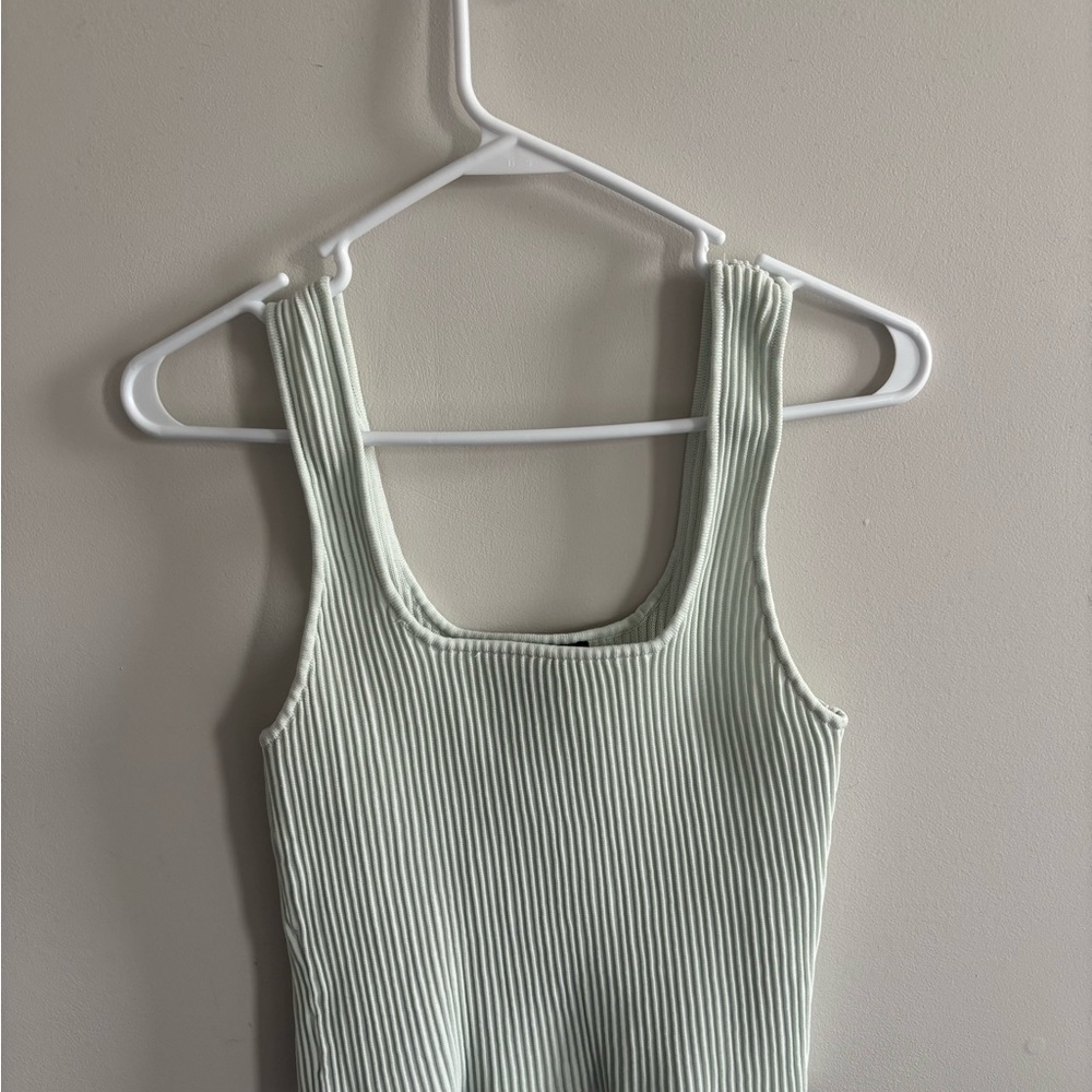 Mint Green Ribbed Tank Top